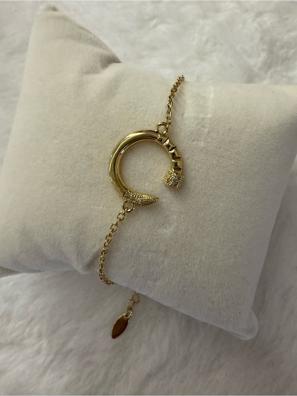 Gold Nail Link Bracelet - Women Jewelry